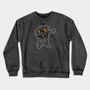 Cool Dabbing Black Pug with Sunglasses Crewneck Sweatshirt